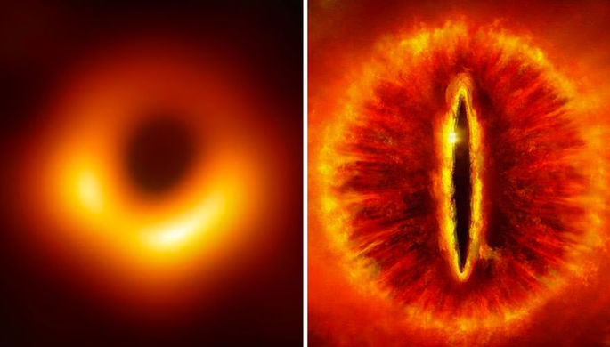 В сети сравнили первое фото черной дыры с «Оком Саурона» и пончиком 