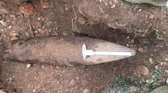 Крупнокалиберный снаряд времен войны найден в селе под Севастополем