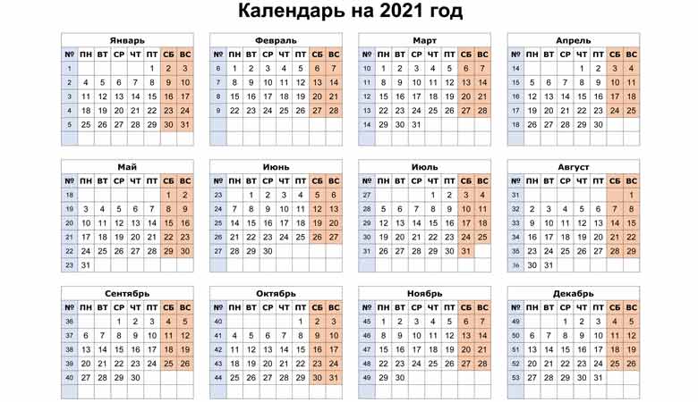 Сколько дней в 2021 году: полезная информация, календарь